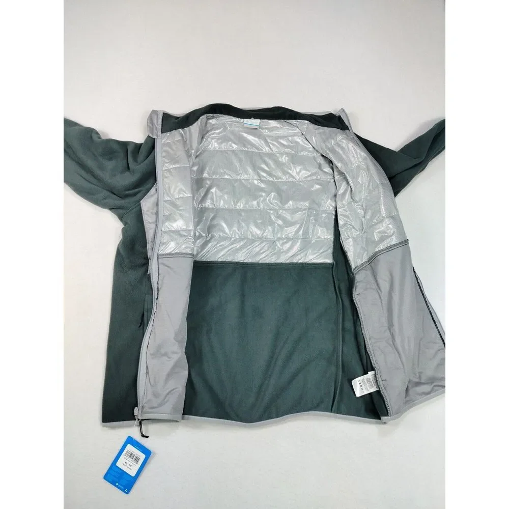 Columbia Fleece Men's XL Green Basin Butte Omni Heat Gorpcore Outdoors Hiking - Picture 10 of 16